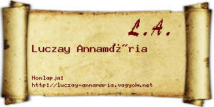 Luczay Annamária névjegykártya